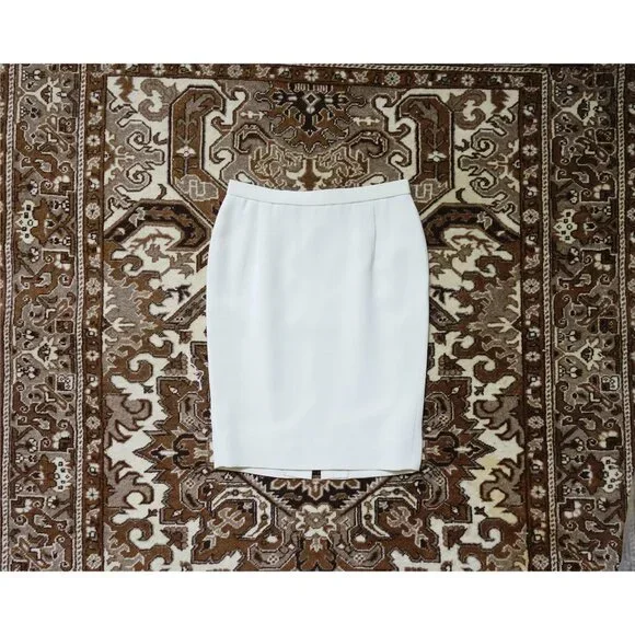 Vtg 90s Donna Karan New York Dove Grey Silk Pencil Skirt size IT 38 US 0 2 - Picture 5 of 7